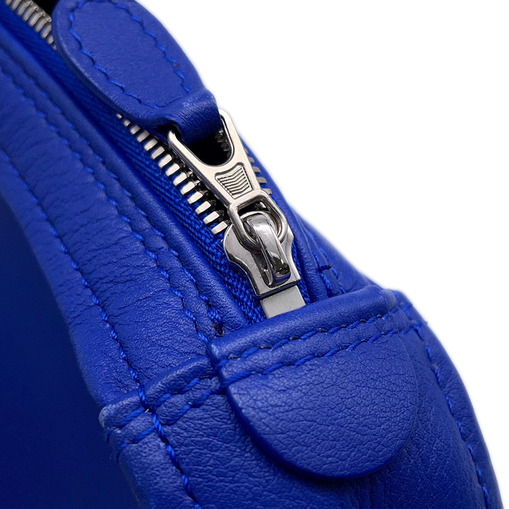 BALENCIAGA Triangle Clutch Bag Blue476976 Leather