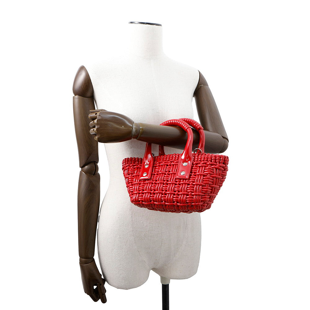 BALENCIAGA Bistro 2WAY Handbag Red678028 Patent Leather Size XXS