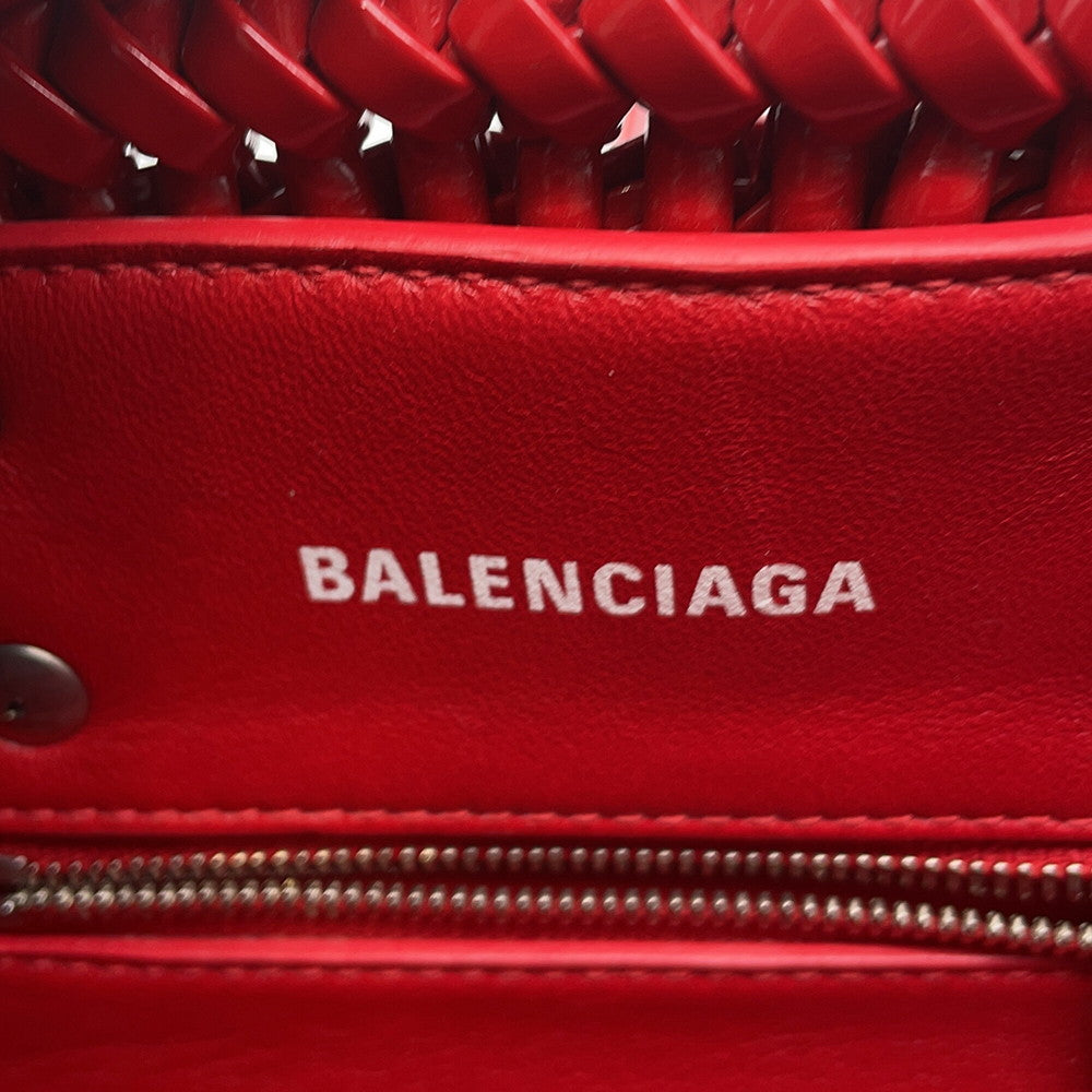 BALENCIAGA Bistro 2WAY Handbag Red678028 Patent Leather Size XXS