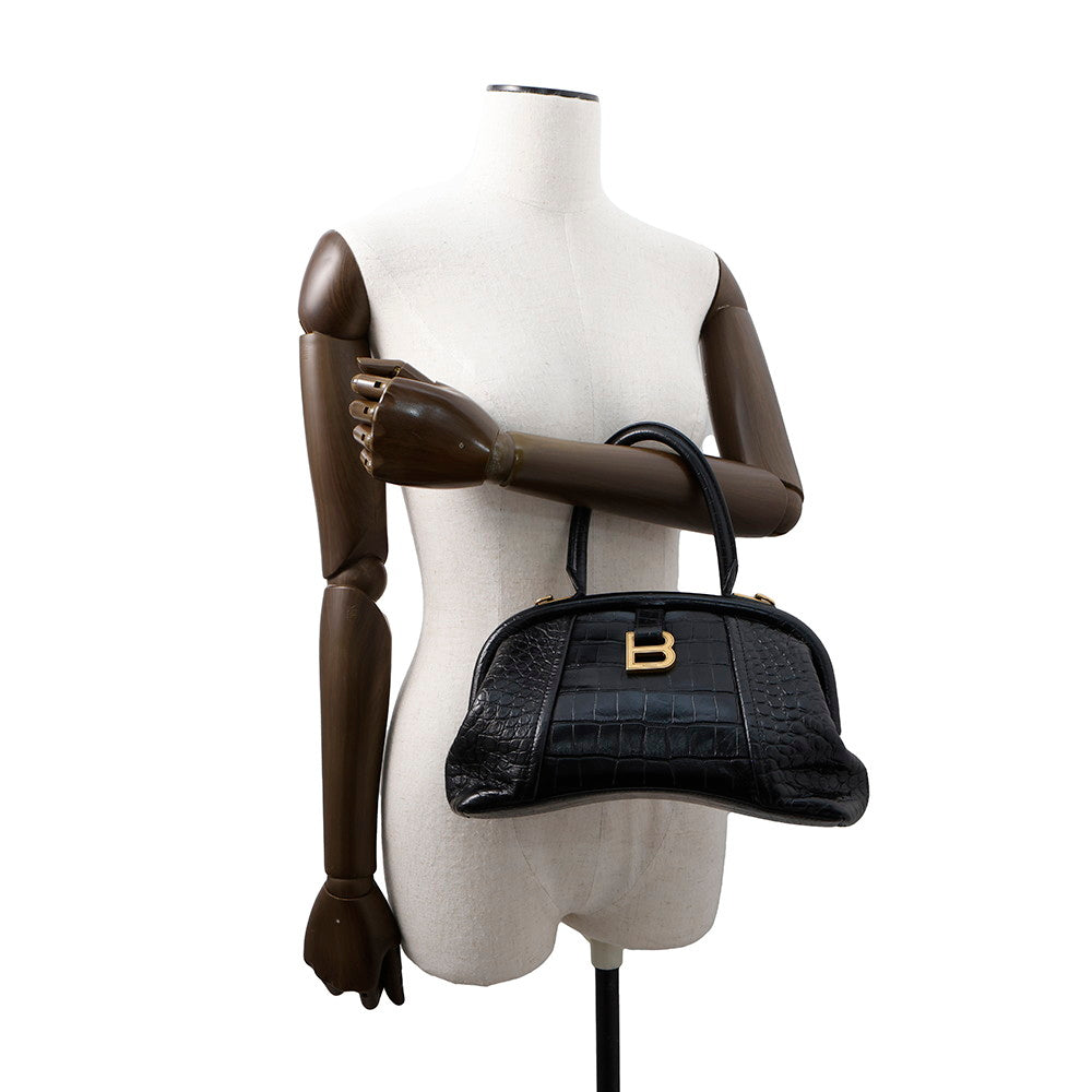 BALENCIAGA Frame bag Black673116 Embossed Leather