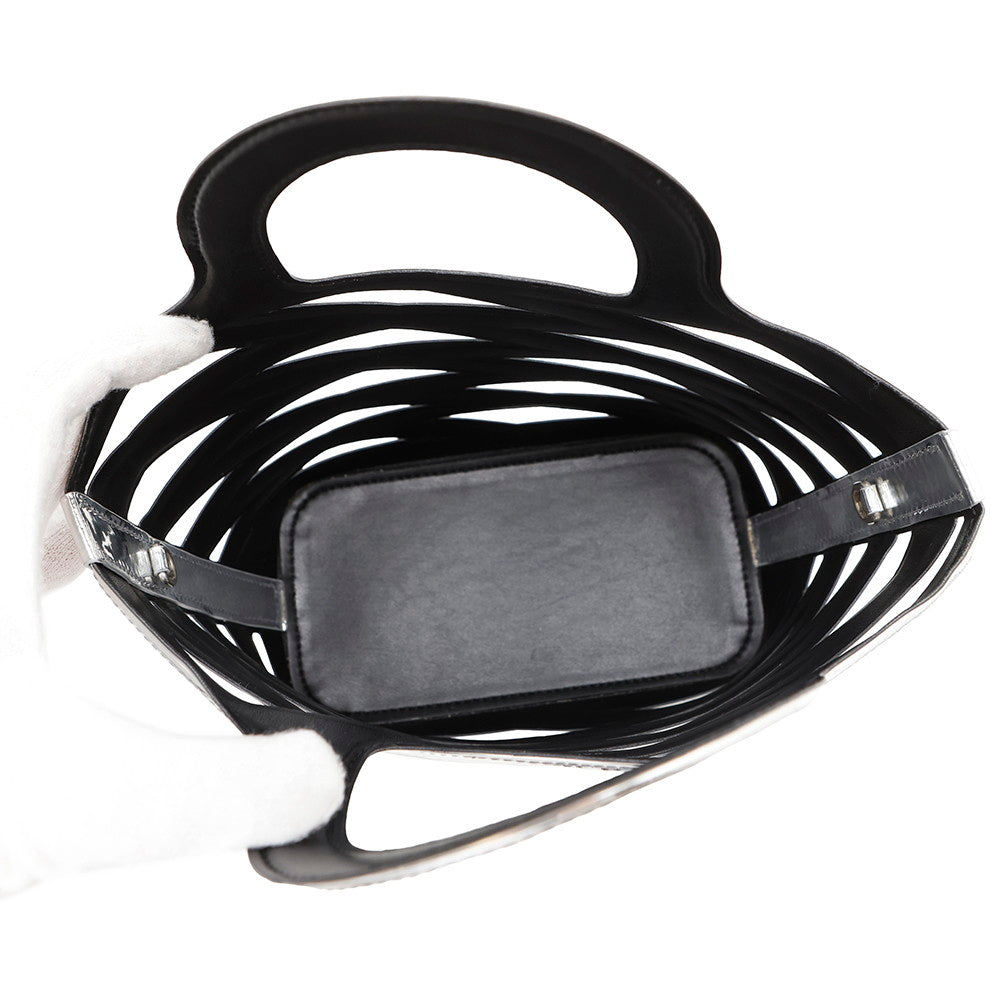 BALENCIAGA Neo Basket 2WAY Handbag Silver630708 Patent Leather