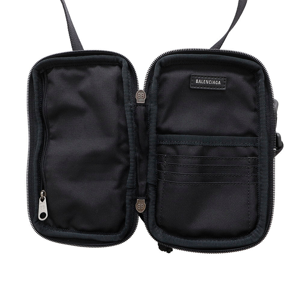 BALENCIAGA WFPCollaboration Explorer Shoulder Bag Black593329 Nylon Canvas
