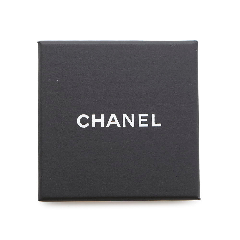 CHANEL Rhinestone Faux Pearl Star Earrings Gold Gold Plated