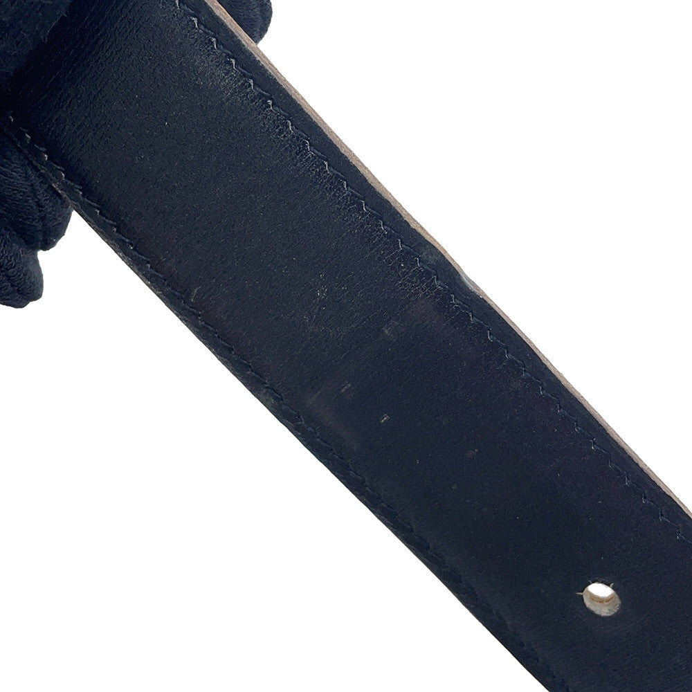HERMES HBelt Size 75 Black/Gold Box Calf Leather Togo Leather