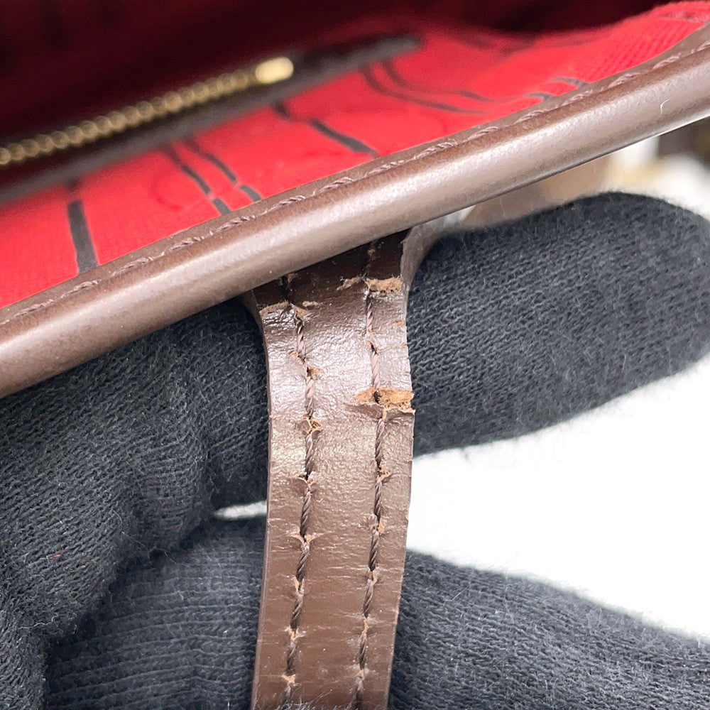 LOUIS VUITTON Neverfull RedN51109 Damier Ebene Canvas Size PM