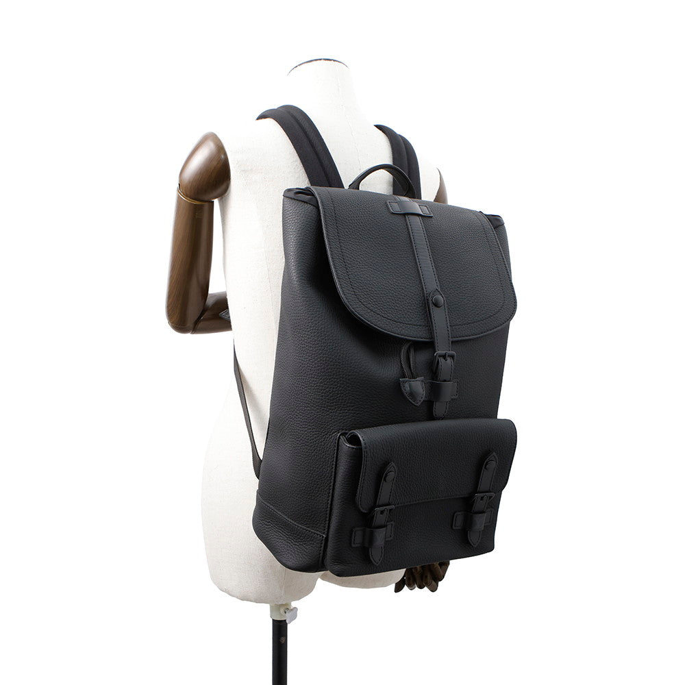 LOUIS VUITTON Christopher Slim Backpack NoirM58644 Taurillon Leather