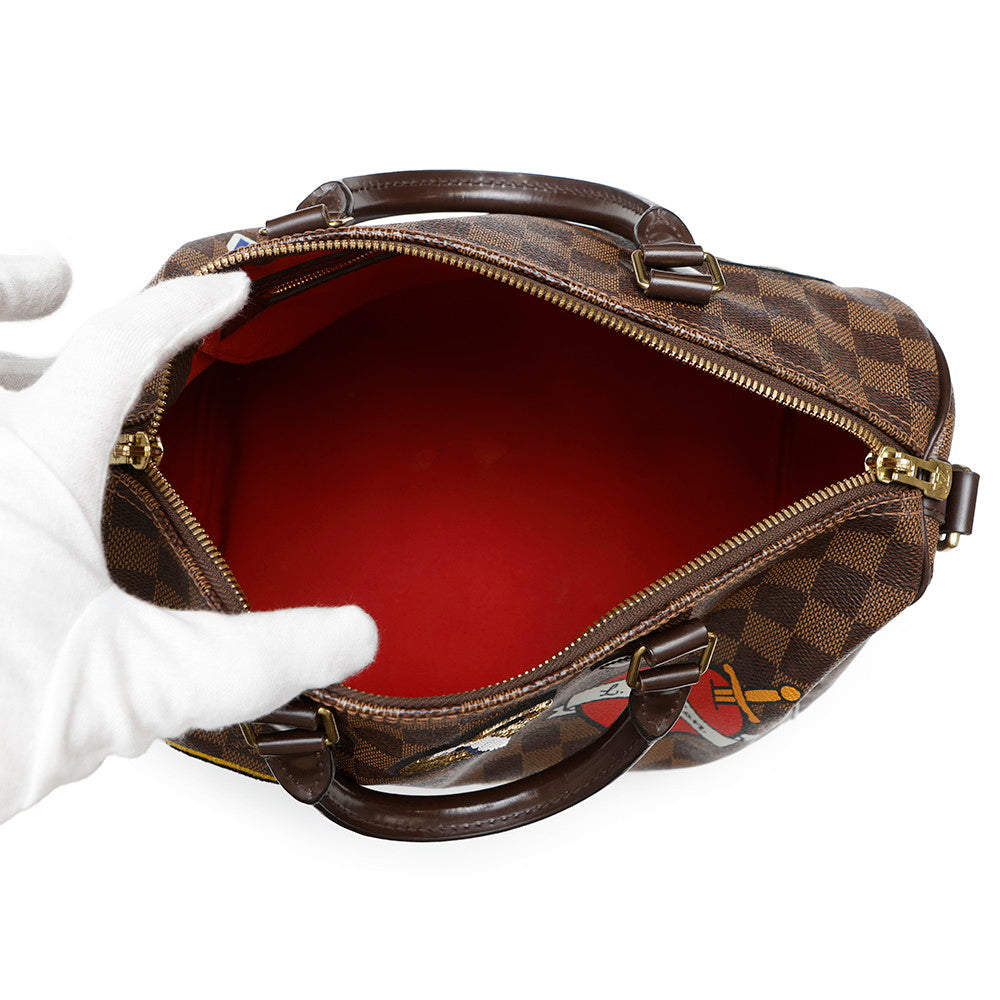LOUIS VUITTON Speedy Bandouliere RedN40060 Damier Ebene Canvas Size 30