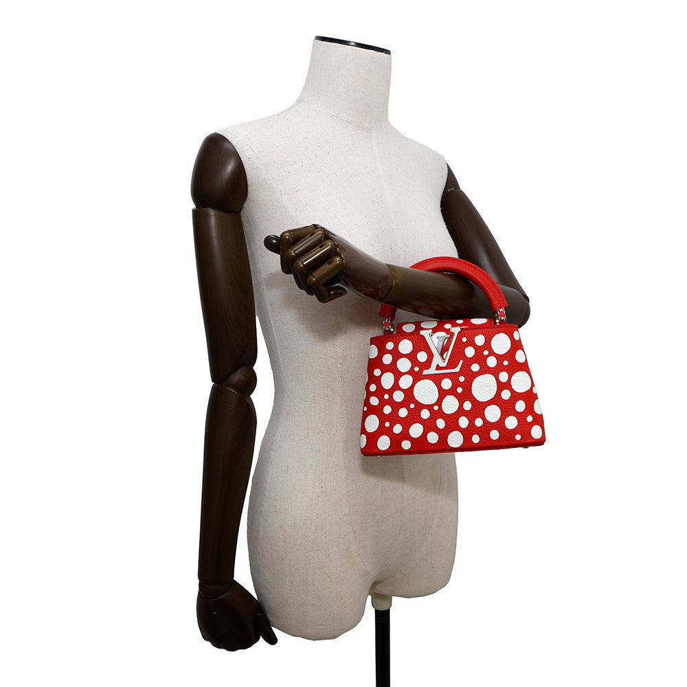 LOUIS VUITTON LV × YK Capucines RedM21692 Calf Leather Infinity Dot Size MINI