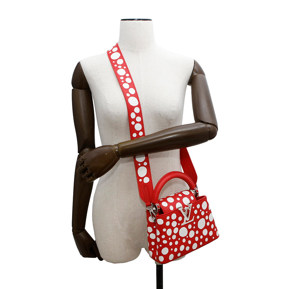 LOUIS VUITTON LV × YK Capucines RedM21692 Calf Leather Infinity Dot Size MINI