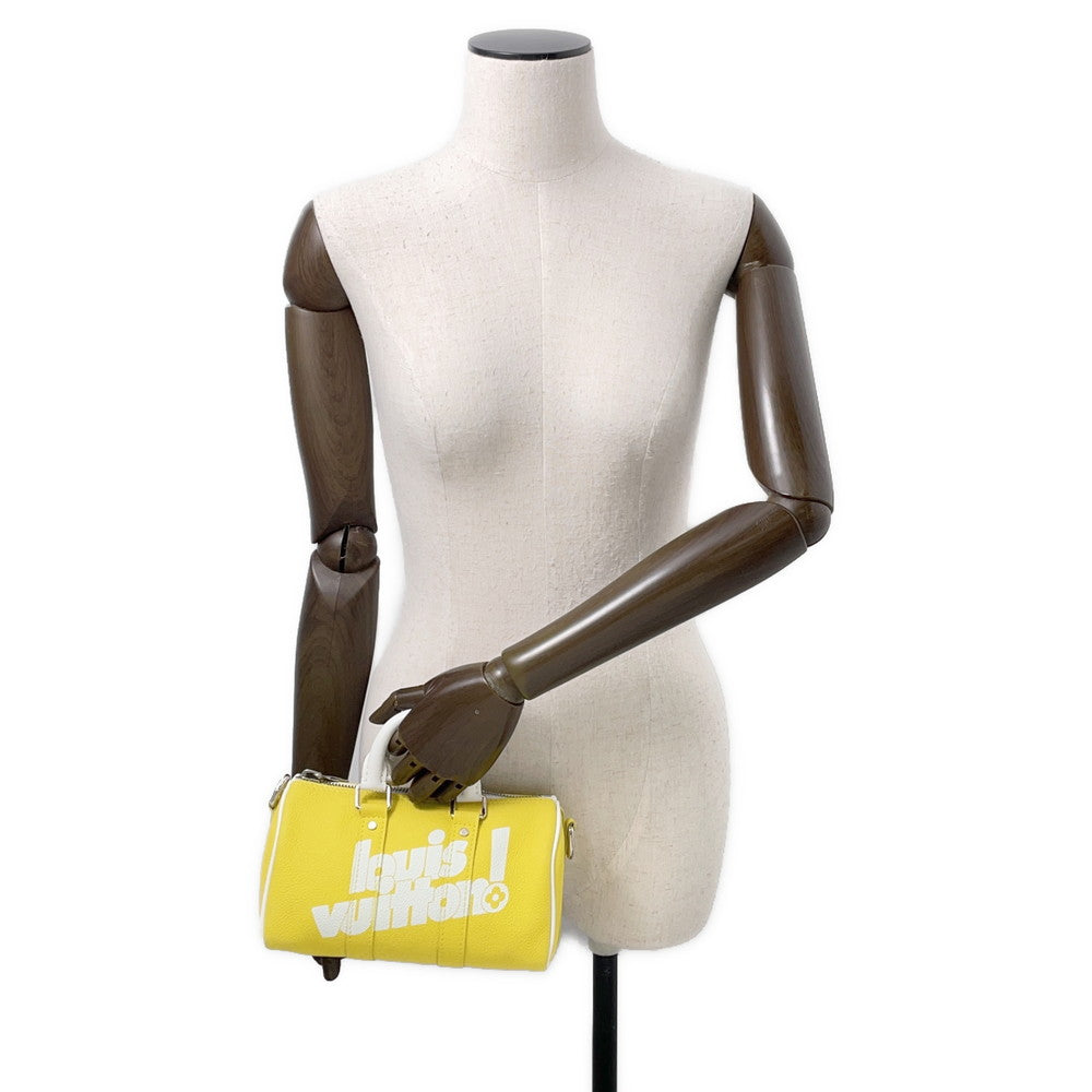 LOUIS VUITTON Keepall Yellow/WhiteM80842 Taurillon Leather Size XS
