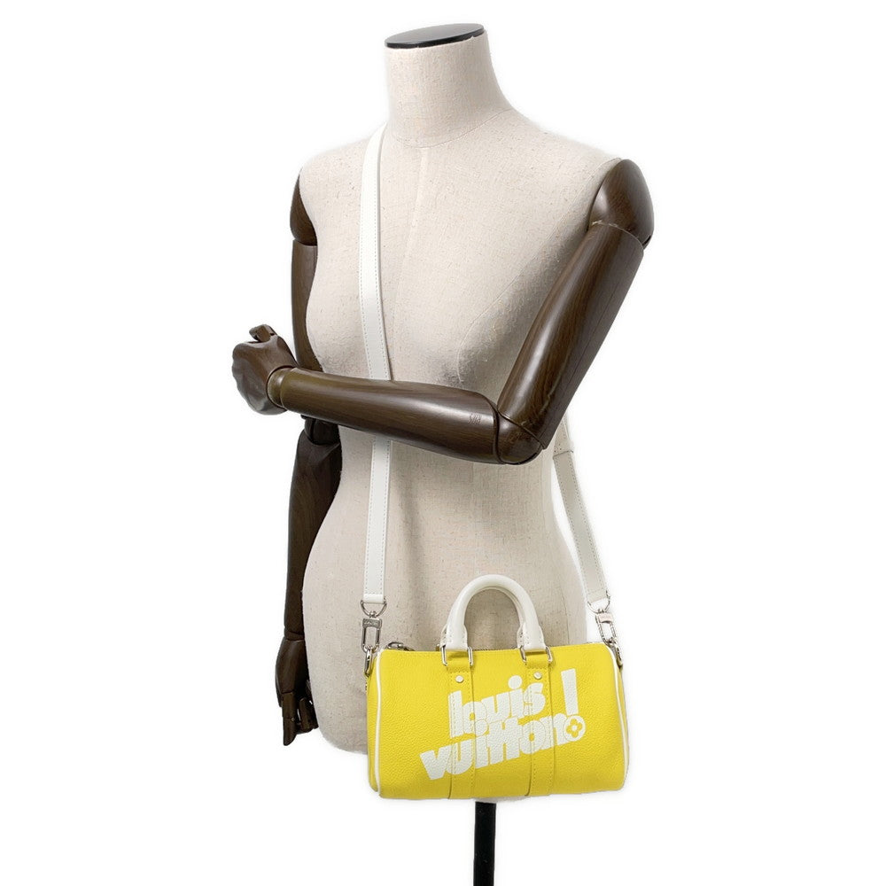 LOUIS VUITTON Keepall Yellow/WhiteM80842 Taurillon Leather Size XS