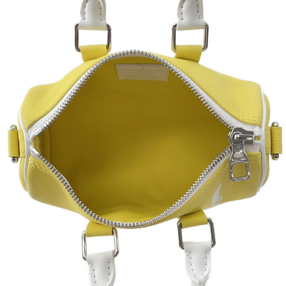 LOUIS VUITTON Keepall Yellow/WhiteM80842 Taurillon Leather Size XS