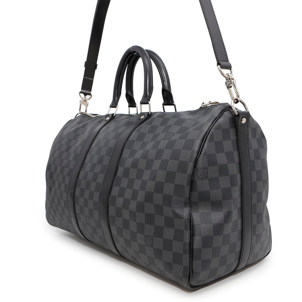 LOUIS VUITTON Keepall Bandouliere NoirN41418 Damier Graphite Size 45