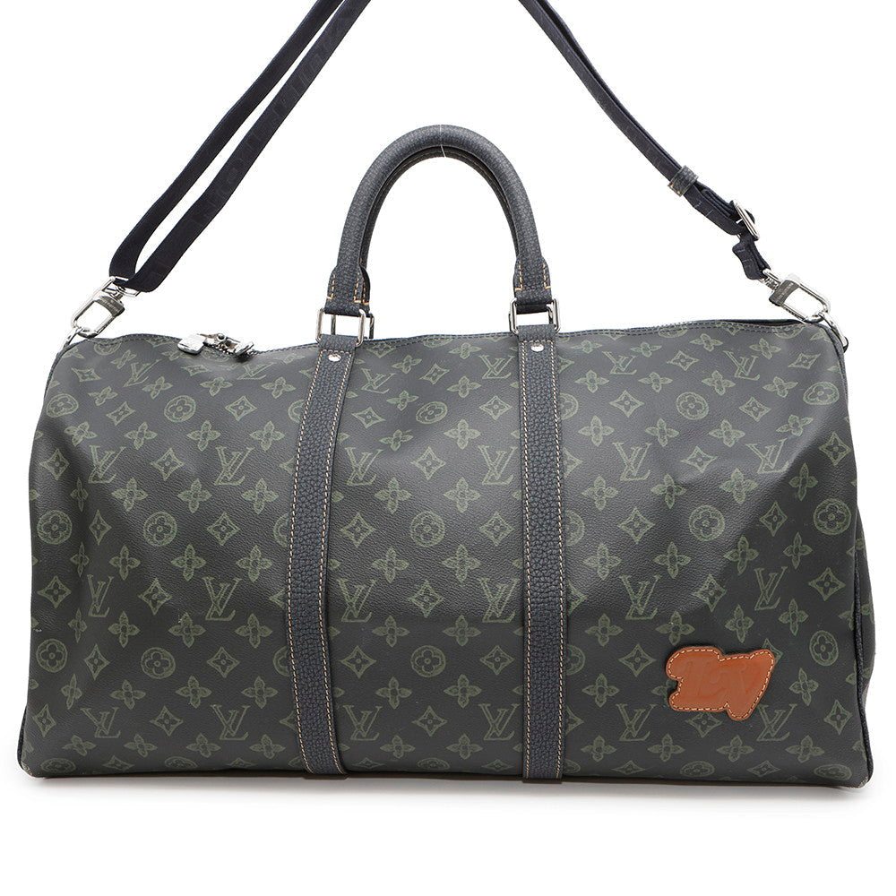 LOUIS VUITTON LV Fall Collection Keepall Bandouliere KhakiM46334 Monogram Size 50