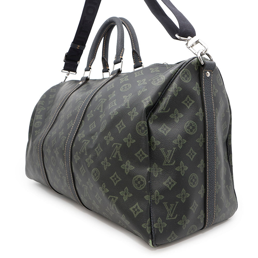 LOUIS VUITTON LV Fall Collection Keepall Bandouliere KhakiM46334 Monogram Size 50