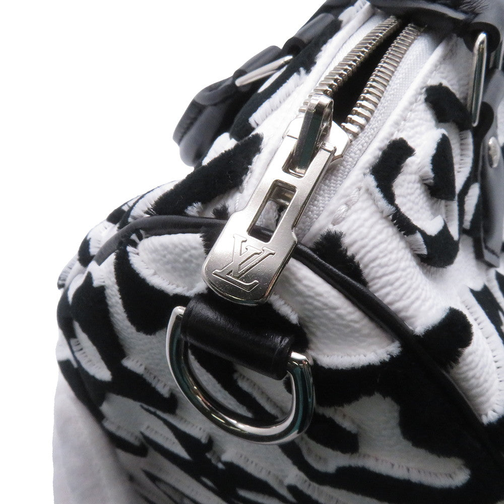 LOUIS VUITTON Speedy Bandouliere White/NoirM45563 Monogram Urs Fischer Size 25