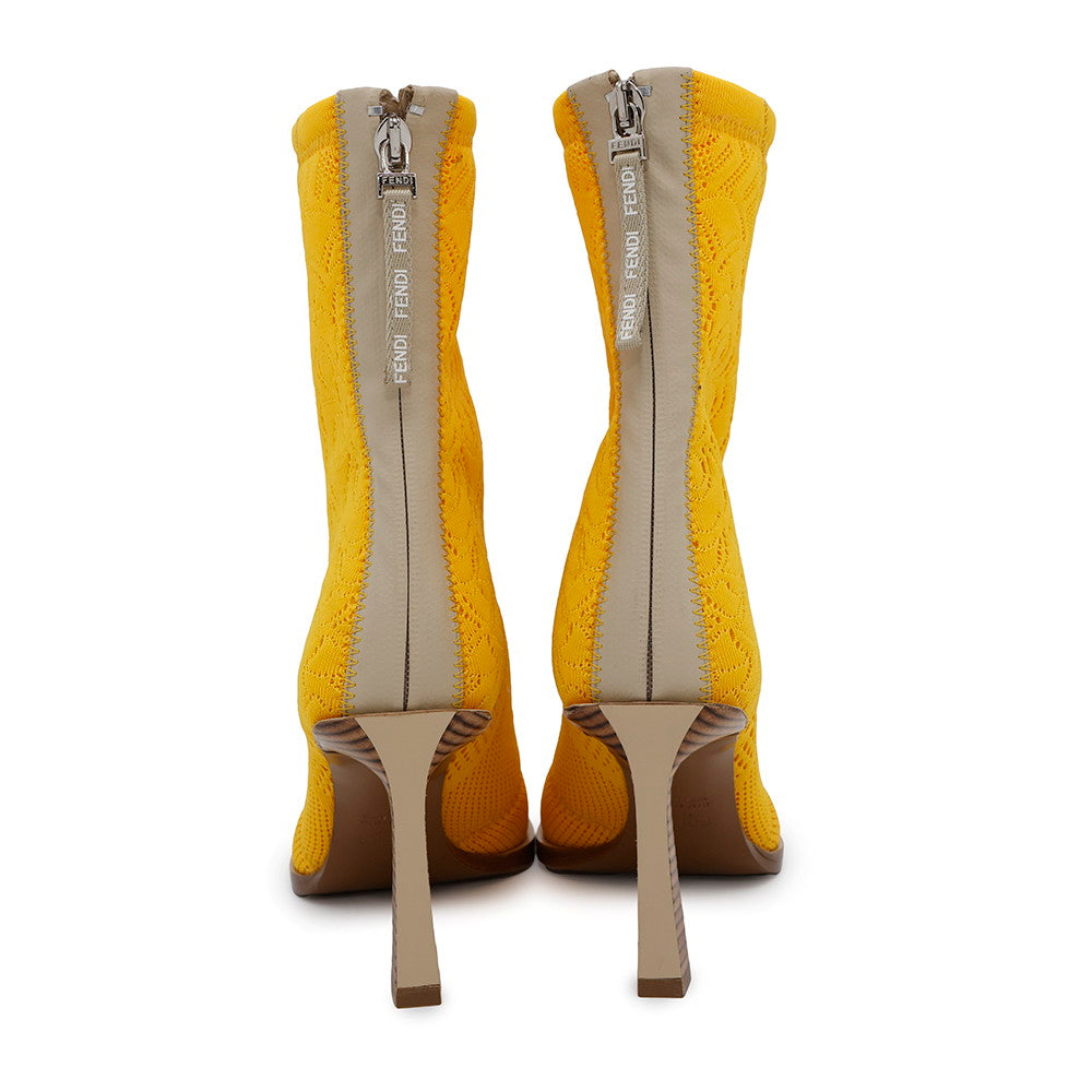 FENDI knitted boots Yellow Knit Size 36
