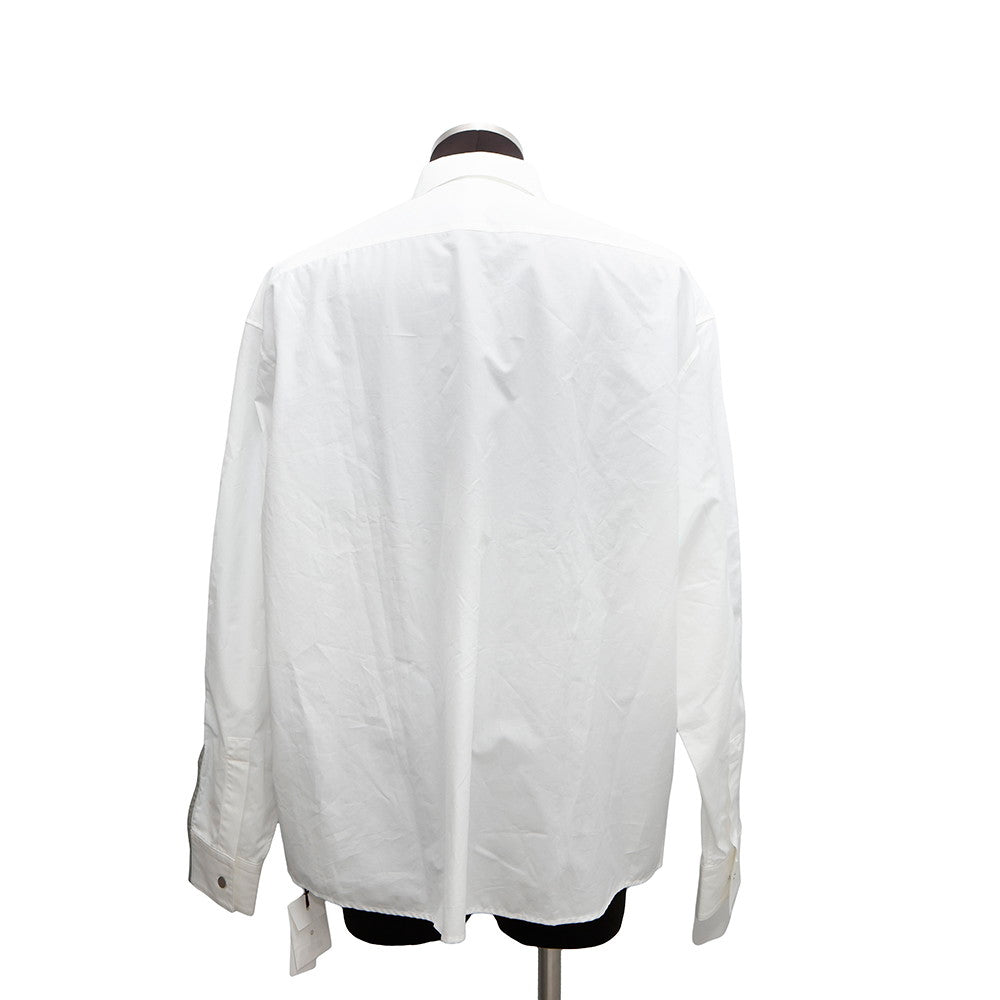 HERMES Boxy Fit Line Long Sleeve Shirt Size 40 White Cotton100%