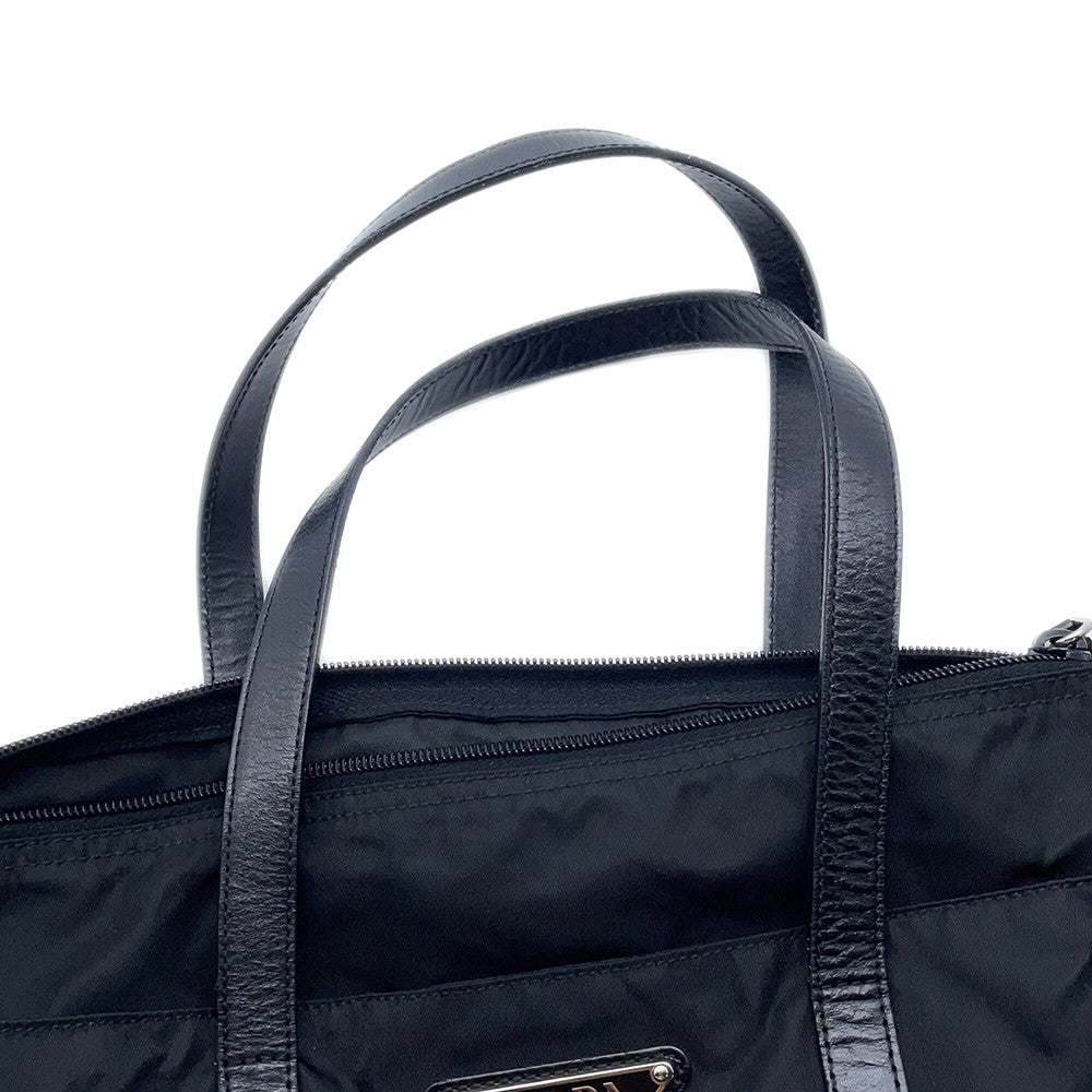 PRADA Handbag Black Nylon Leather