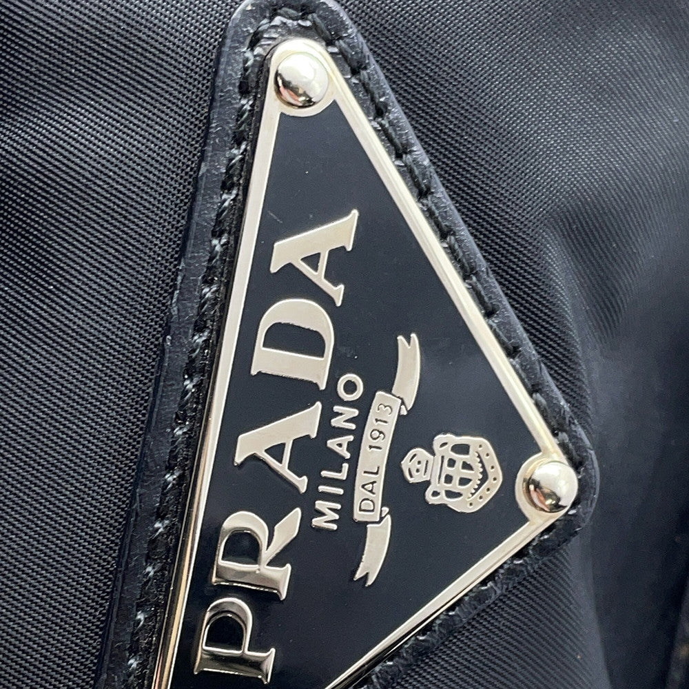 PRADA Handbag Black Nylon Leather