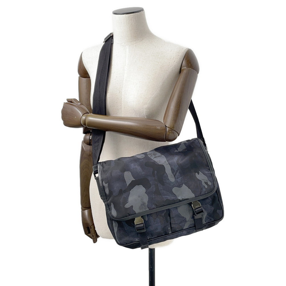 PRADA Messenger bag Navy/BlackVA0768 Nylon Leather