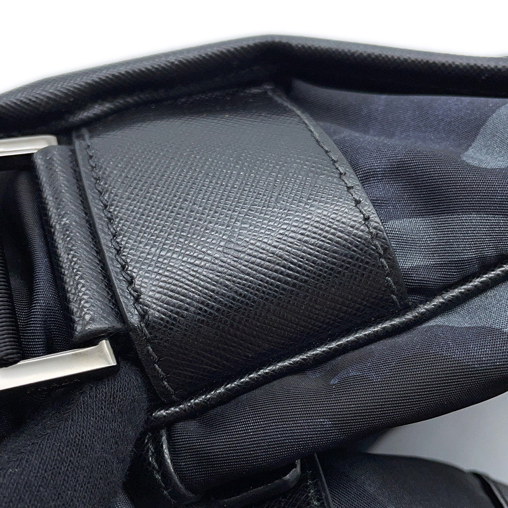 PRADA Messenger bag Navy/BlackVA0768 Nylon Leather