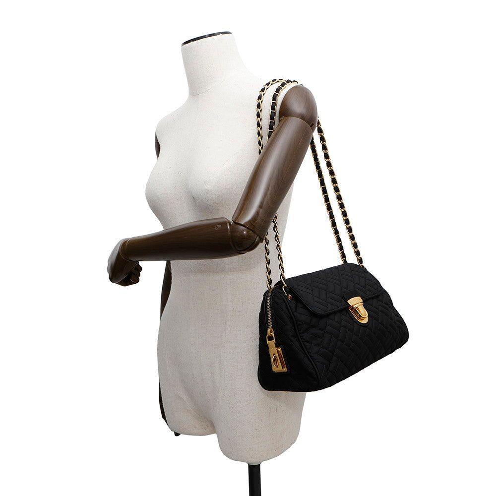 PRADA Quilted ChainShoulder Bag BlackBR4965 Nylon