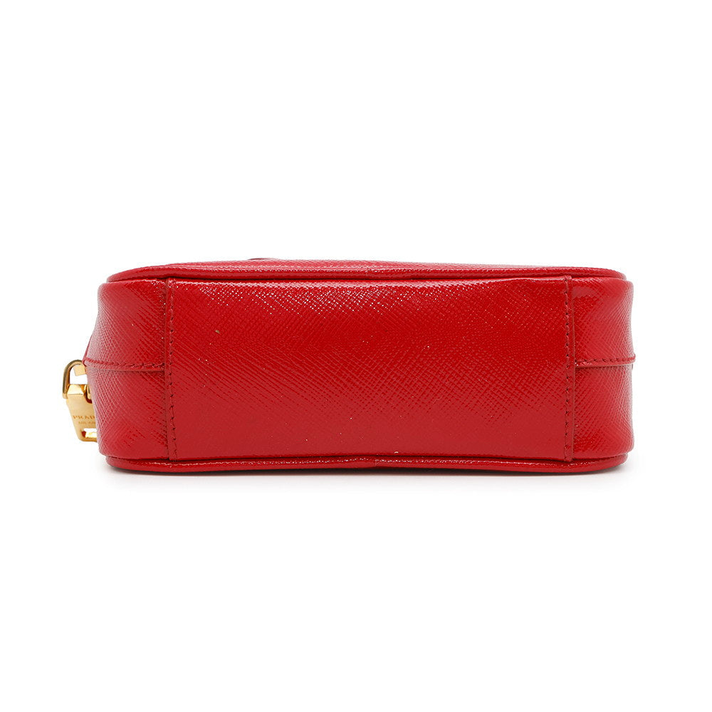 PRADA Camera Shoulder Bag Red Patent Leather