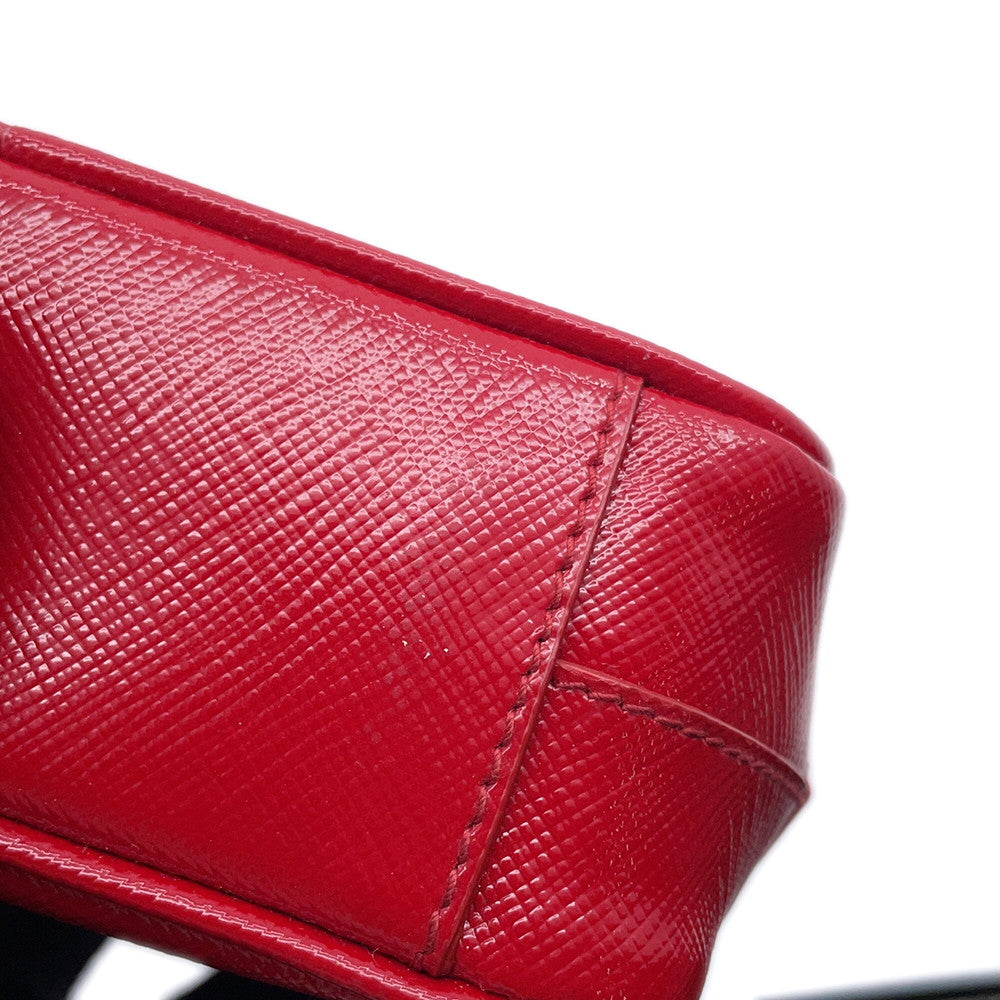 PRADA Camera Shoulder Bag Red Patent Leather
