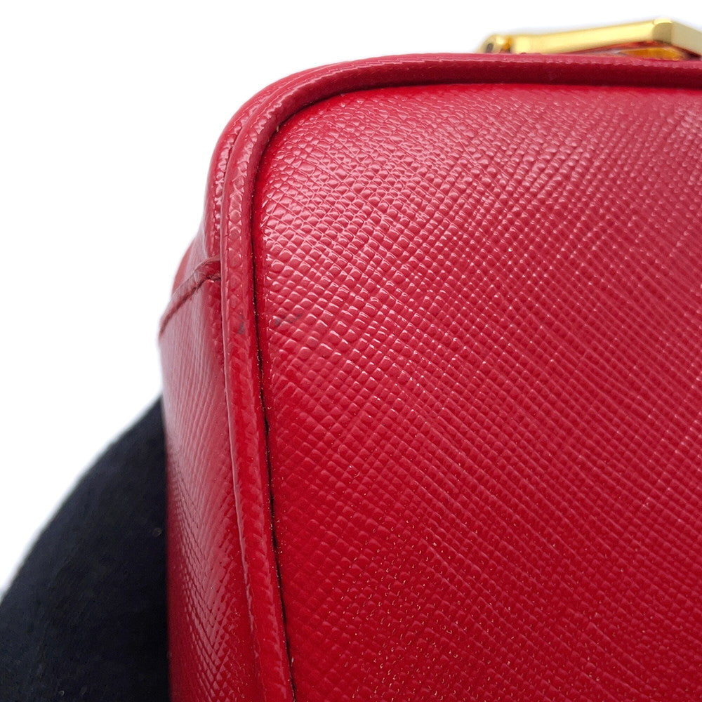 PRADA Camera Shoulder Bag Red Patent Leather