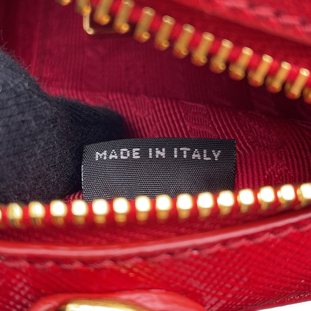 PRADA Camera Shoulder Bag Red Patent Leather