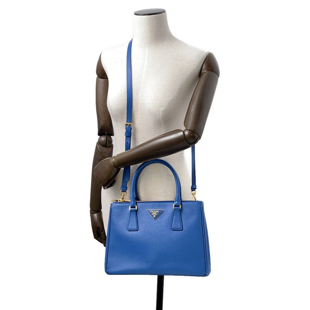 PRADA Galleria 2WAYHandbag Blue1BA863 Leather