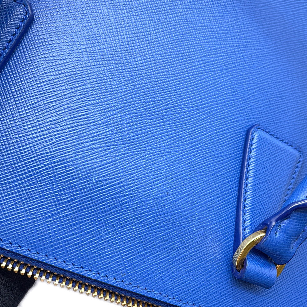 PRADA Galleria 2WAYHandbag Blue1BA863 Leather