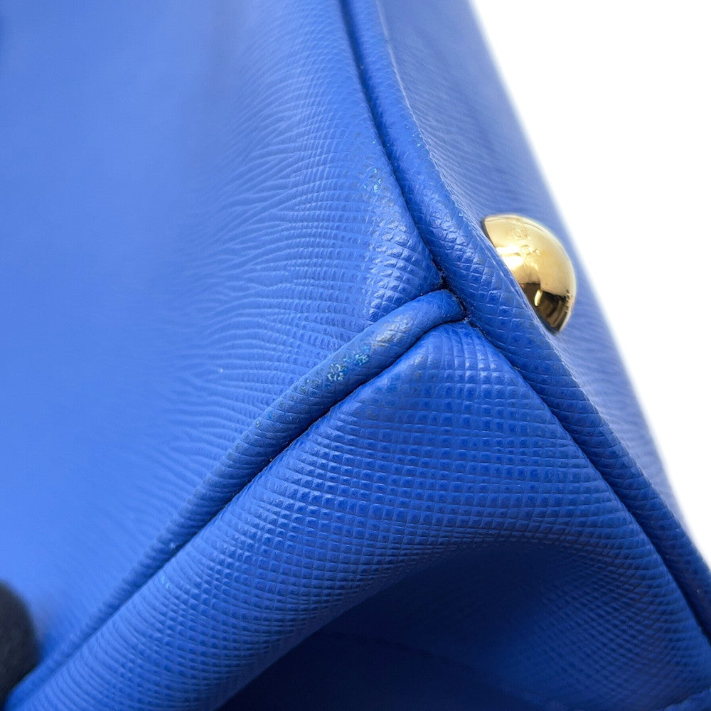 PRADA Galleria 2WAYHandbag Blue1BA863 Leather