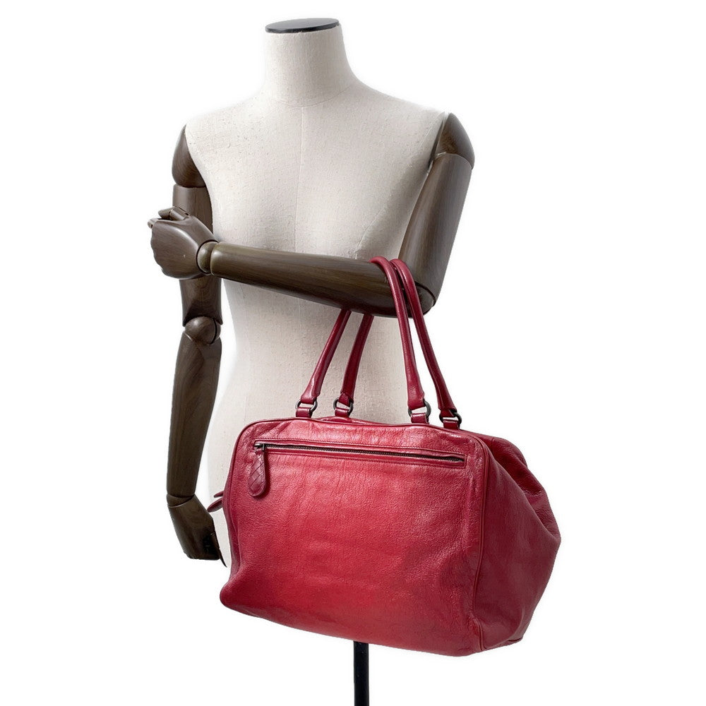 Bottega Veneta Brera Handbag Red Leather