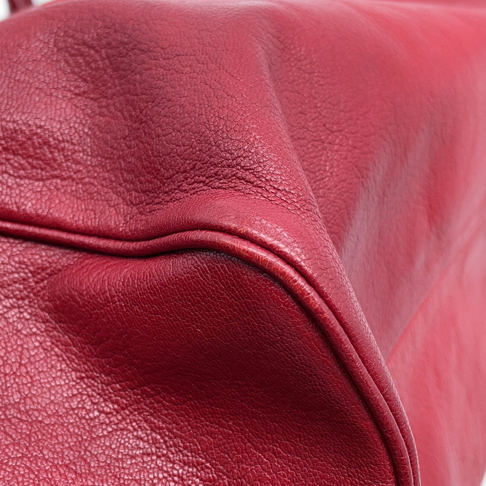 Bottega Veneta Brera Handbag Red Leather