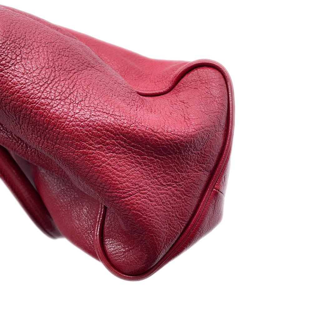 Bottega Veneta Brera Handbag Red Leather