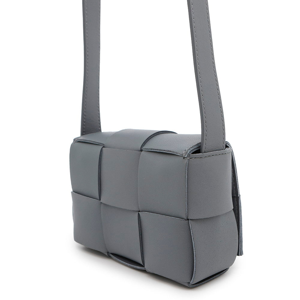 Bottega Veneta Candy Cassette MaxiINTRECCIATO Shoulder Bag Gray666688 Lambskin