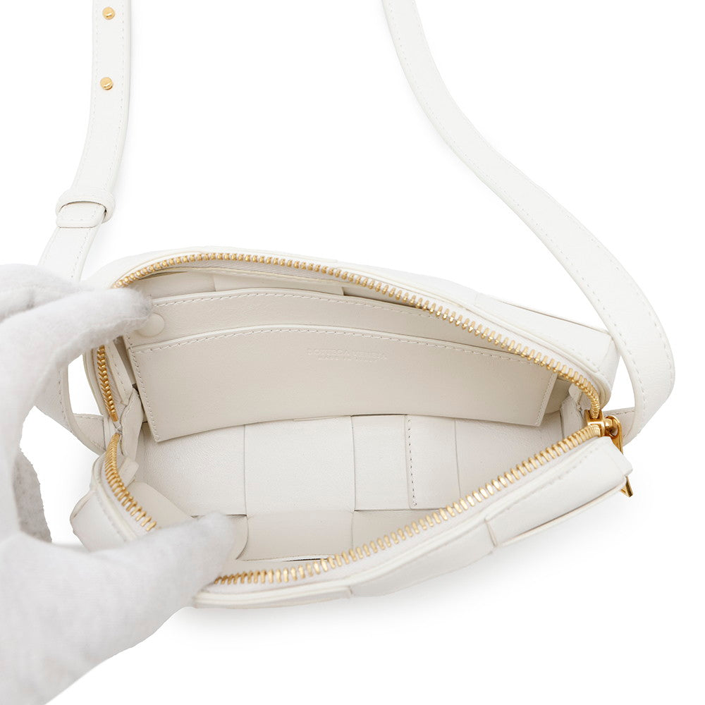 Bottega Veneta Maxi INTRECCIATO Cassette Shoulder Bag White755031 Leather Size Mini