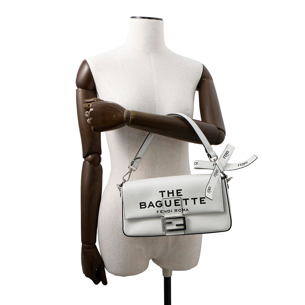 FENDI Marc Jacobs collaboration Mamma Bucket White8BR600 Leather