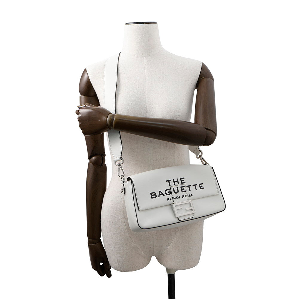 FENDI Marc Jacobs collaboration Mamma Bucket White8BR600 Leather