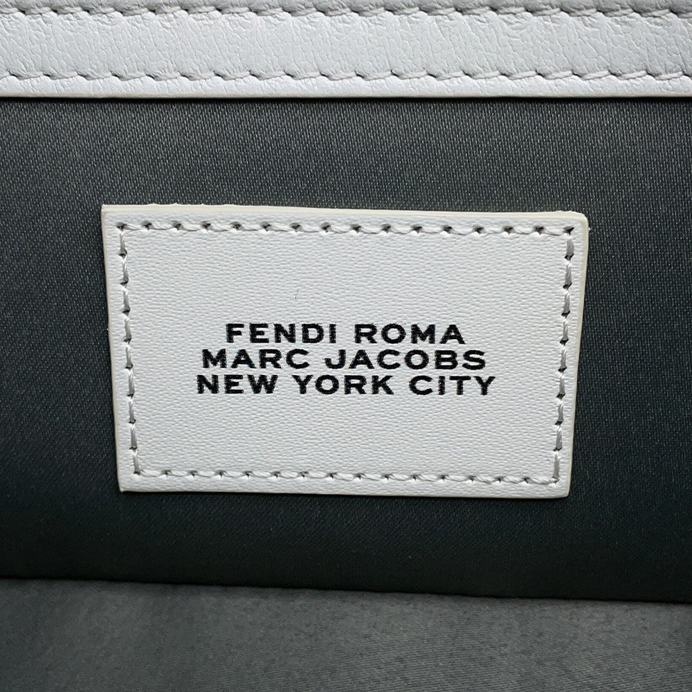 FENDI Marc Jacobs collaboration Mamma Bucket White8BR600 Leather