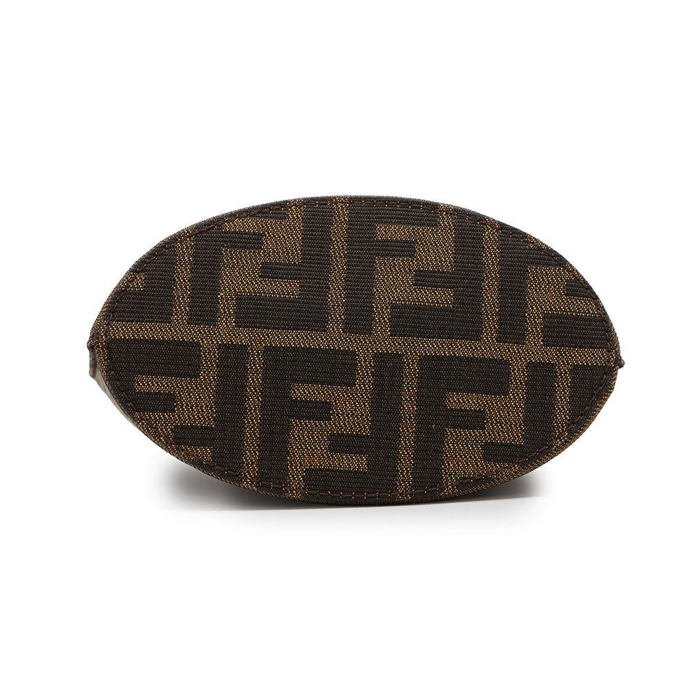 FENDI Zucca One Shoulder Bag Brown Canvas Leather