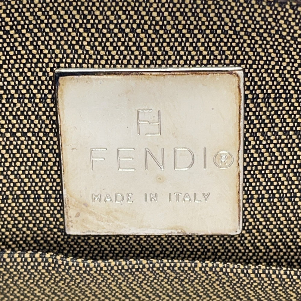 FENDI Zucca One Shoulder Bag Brown Canvas Leather