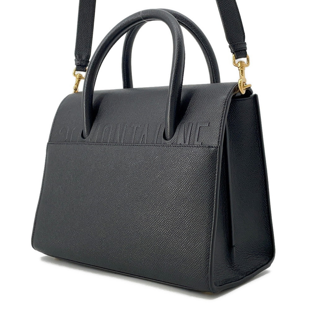 Dior Montaigne 30 Saint Honore 2WAY Handbag Black Leather Size Small