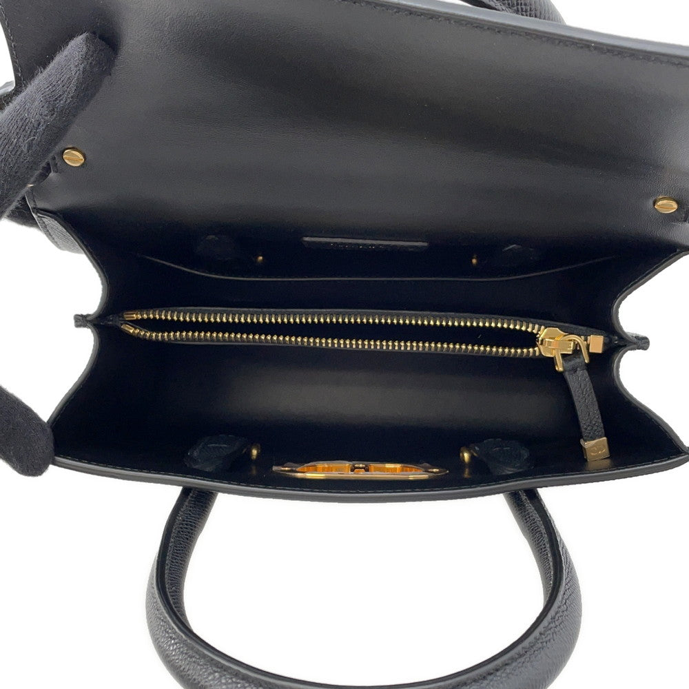 Dior Montaigne 30 Saint Honore 2WAY Handbag Black Leather Size Small