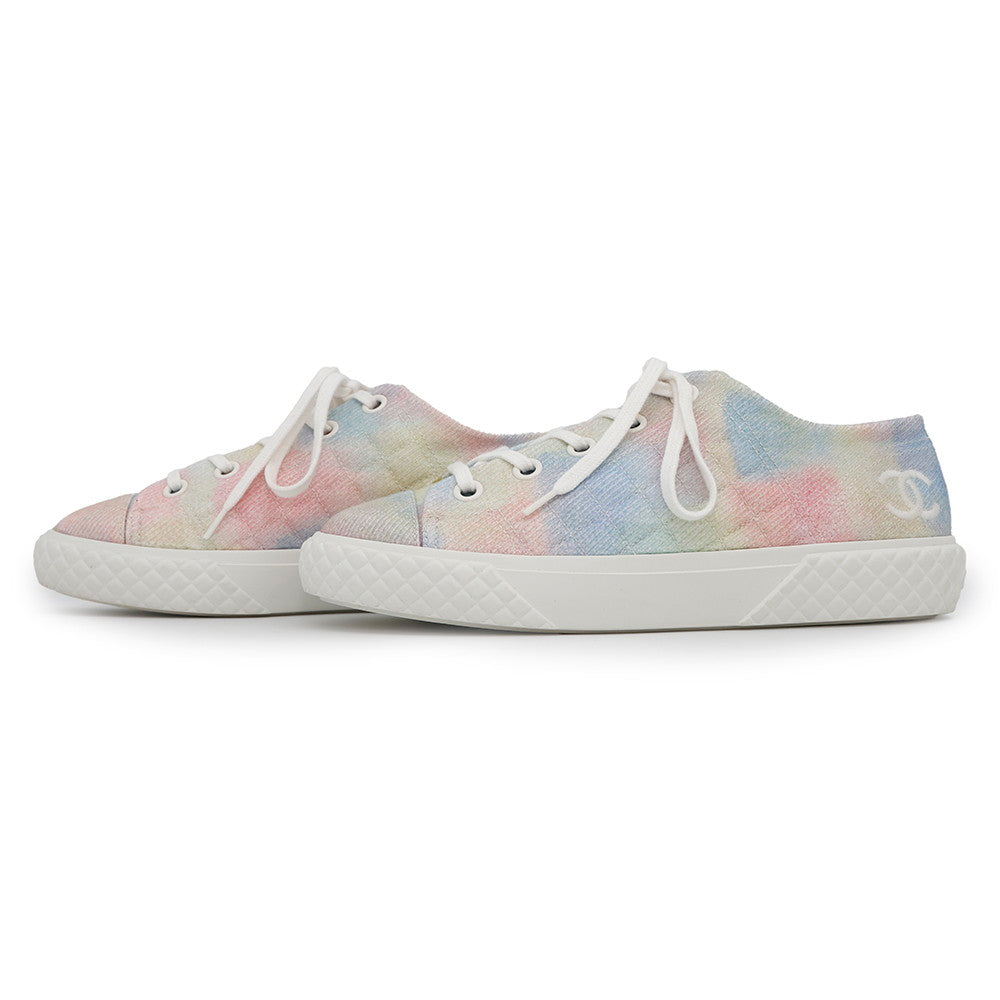CHANEL 2022Stainless Steel Lace-up Sneakers MulticolorG38278 Canvas Size 38C