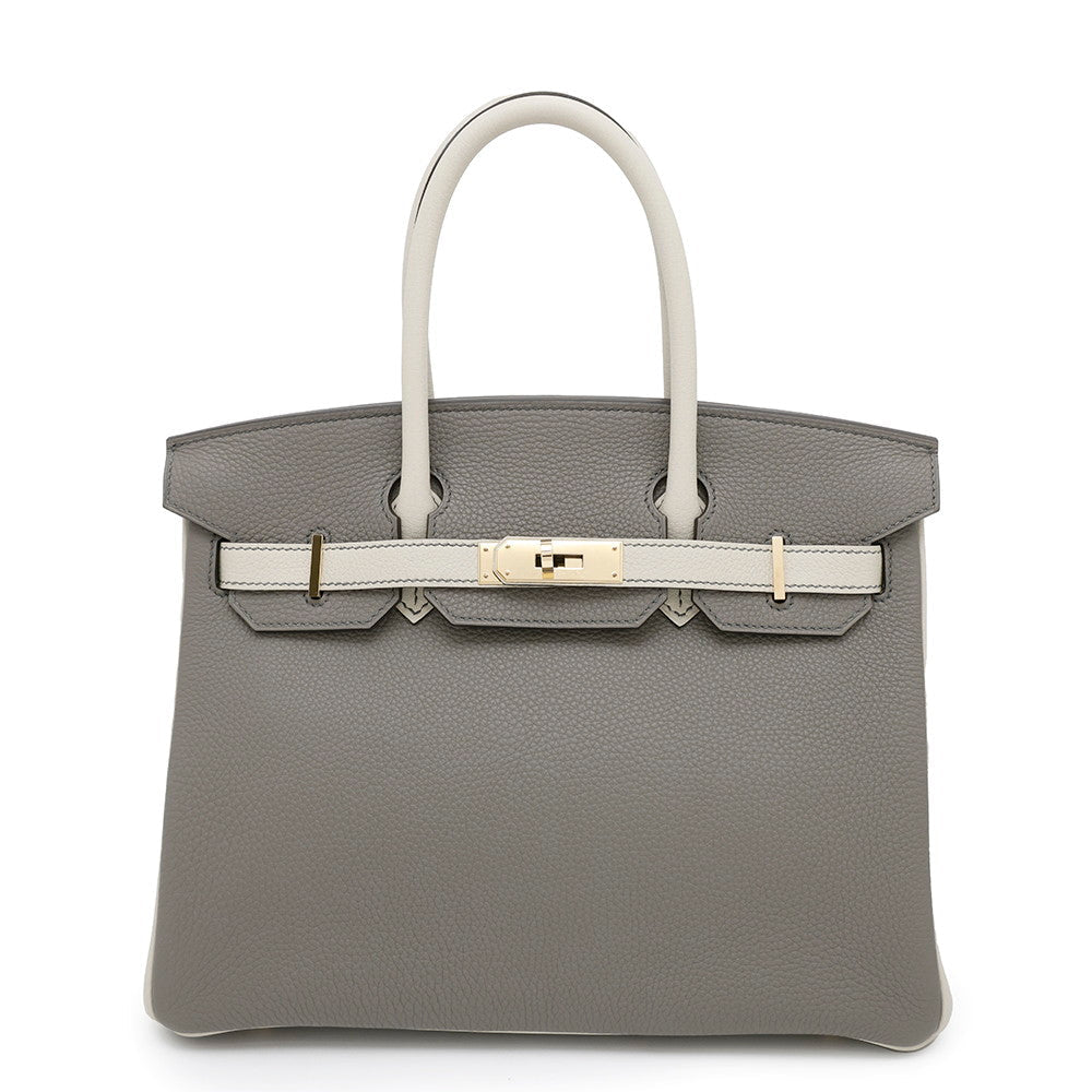 HERMES Birkin SPO Gris Meyer/Pearl Grey Togo Leather Evercolor Size 30