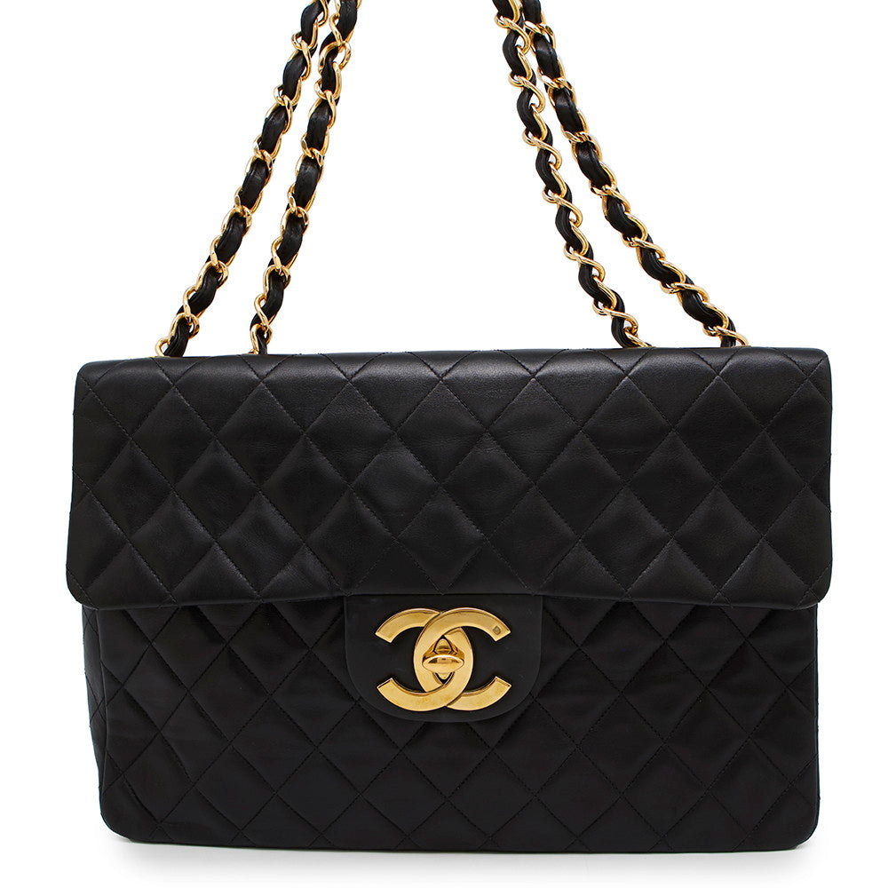 CHANEL Jumbo Matelasse ChainShoulder Bag BlackA01094 Lambskin Size 34