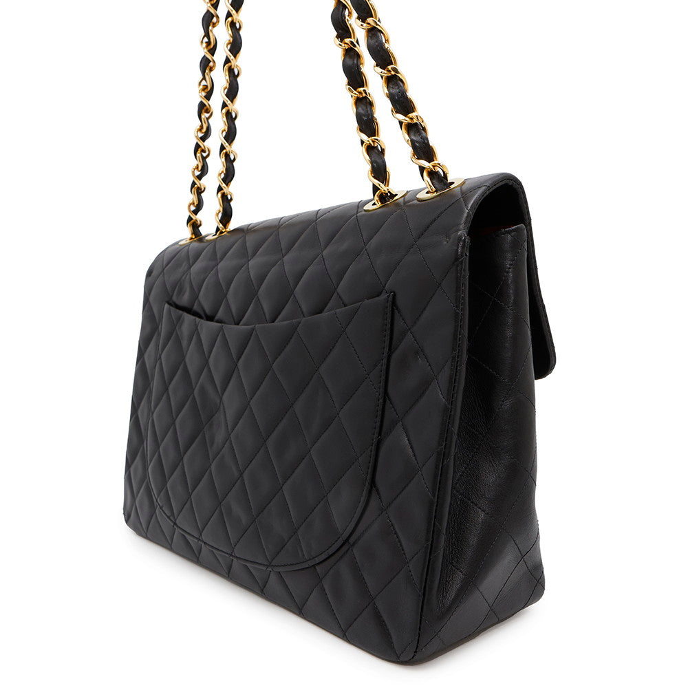CHANEL Jumbo Matelasse ChainShoulder Bag BlackA01094 Lambskin Size 34